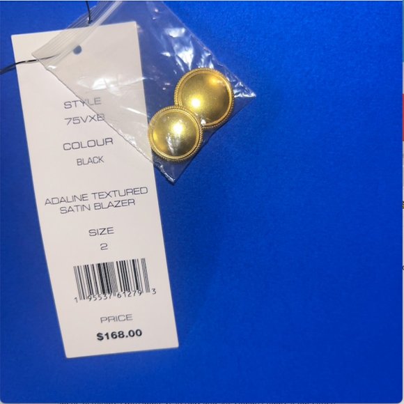 French Connection Satin Blazer **GLD Color buttons, Size 2US *host pick!* - Picture 6 of 6